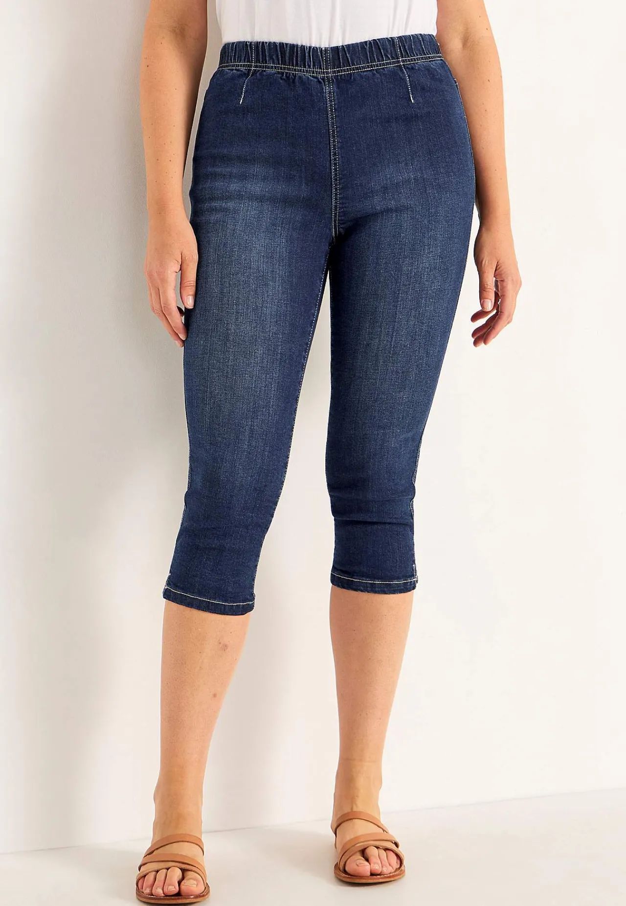 Sale Bekväm capribyxa Byxor|Jeans