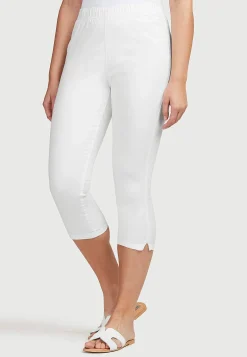 Sale Bekväm capribyxa i bomullstwill Leggings|Byxor