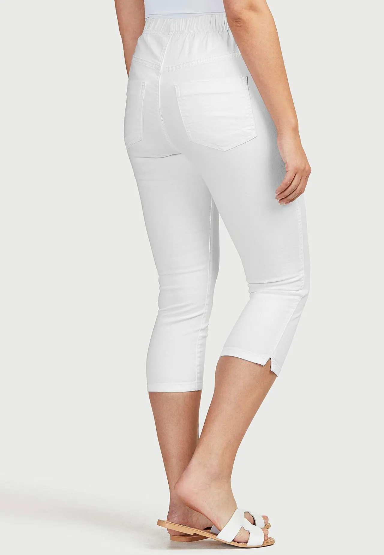 Sale Bekväm capribyxa i bomullstwill Leggings|Byxor