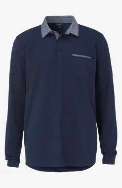 Bekväm långärmad tröja med krage T-Shirts & Pikétröjor|Tröjor & Hoodies