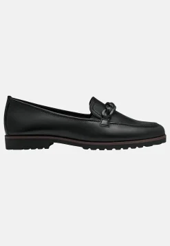 Discount Bekväm skinnloafer med kedjedetalj Skinnskor|Loafers