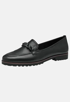 Discount Bekväm skinnloafer med kedjedetalj Skinnskor|Loafers