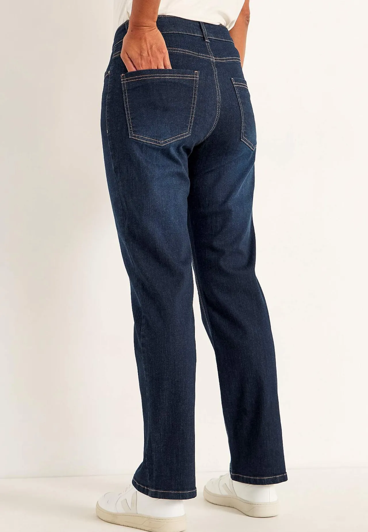 Discount Bekväma stretchjeans med rakt ben Jeans|Jeansplagg