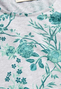 Blommigt nattlinne med långa ärmar Plus Size|Sov- & Myskläder