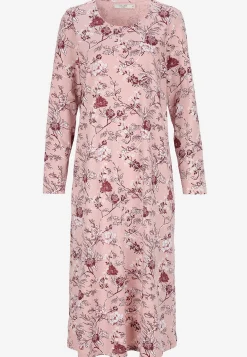 Blommigt nattlinne med långa ärmar Plus Size|Sov- & Myskläder