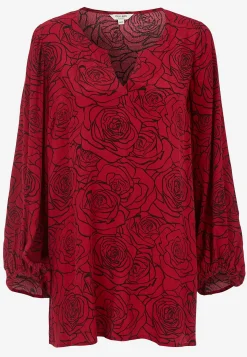 New Blommönstrad blus i viskos Skjortor & Blusar|Tunikor