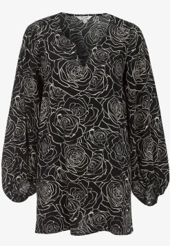 Clearance Blommönstrad blus i viskos Skjortor & Blusar|Tunikor