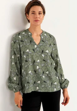 Best Blommönstrad blus med struktur Skjortor & Blusar|Plus Size