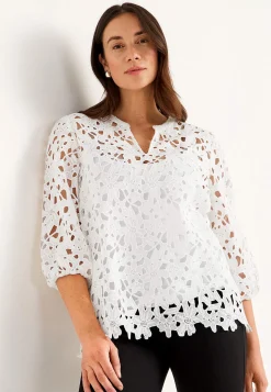 Discount Blommönstrad spetsblus Toppar & T-Shirts|Skjortor & Blusar