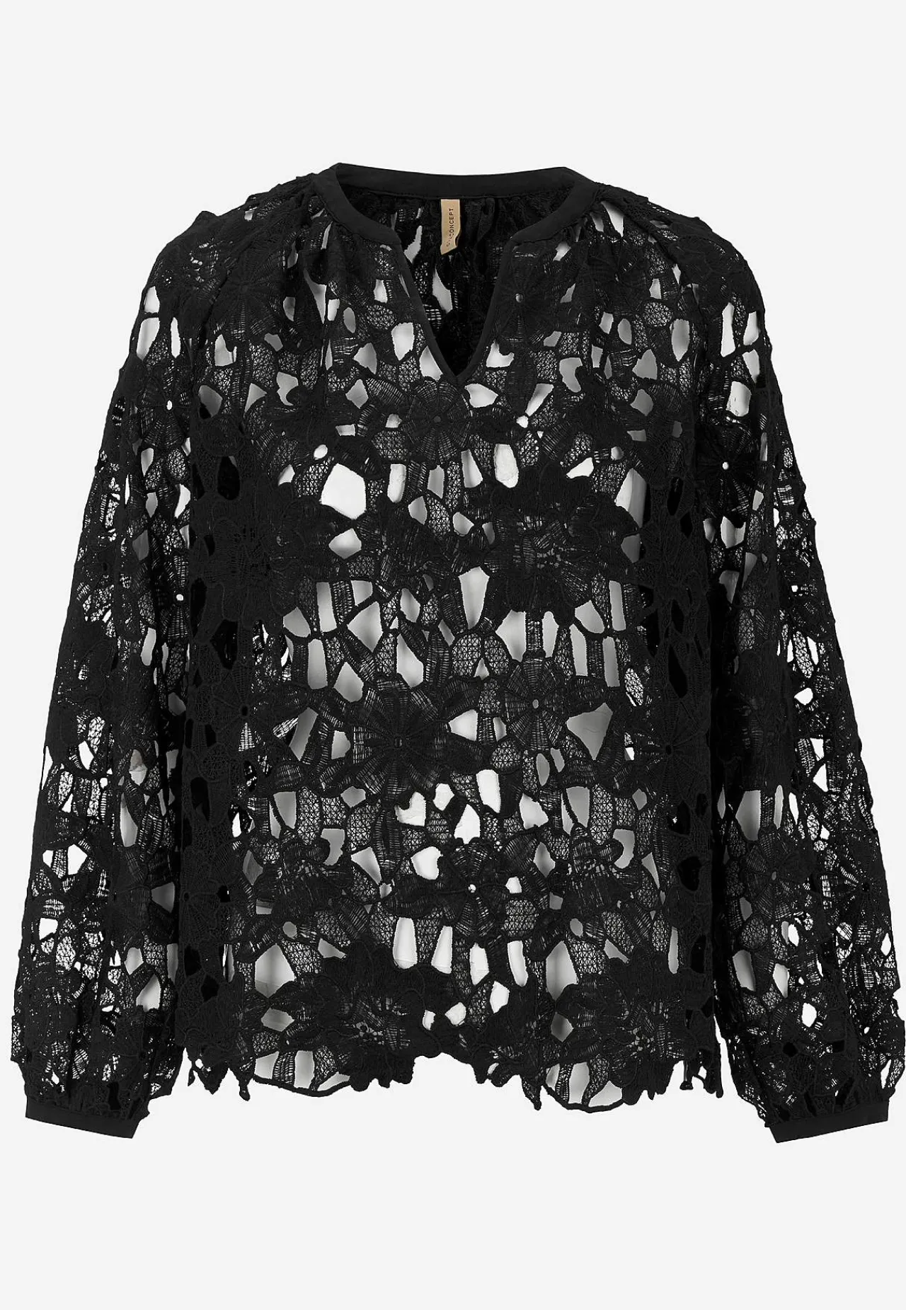 Outlet Blommönstrad spetsblus Toppar & T-Shirts|Skjortor & Blusar