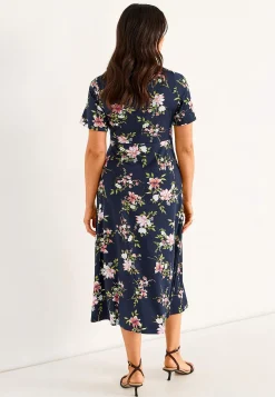 Discount Blommönstrad trikåklänning Klänningar & Kjolar|Plus Size