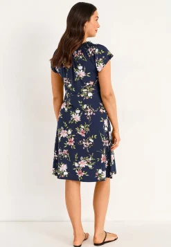 Discount Blommönstrad trikåklänning Klänningar & Kjolar|Plus Size