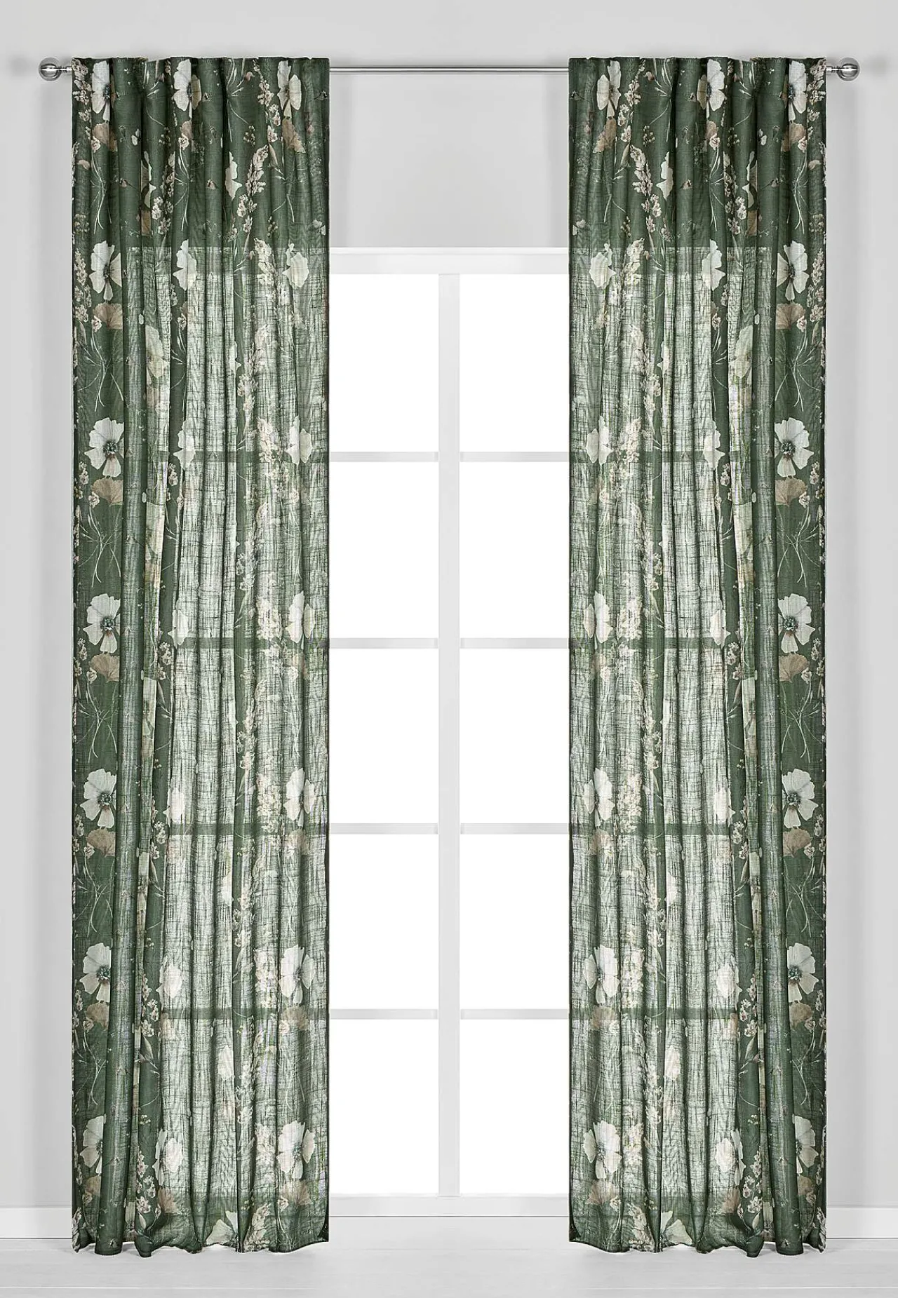 Outlet Blommönstrade multibandslängder 2-pack Gardiner|Flerpack