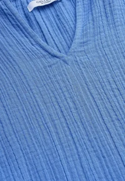Sale Blus i krinklad bomull Toppar & T-Shirts|Skjortor & Blusar