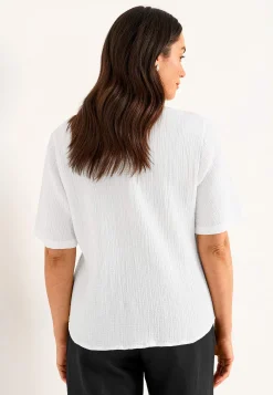 Sale Blus i krinklad bomull Toppar & T-Shirts|Skjortor & Blusar