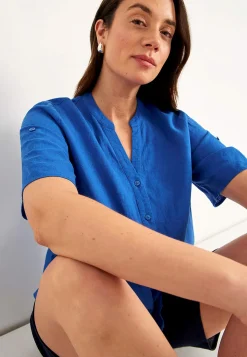 Clearance Blus i linnemix Toppar & T-Shirts|Skjortor & Blusar