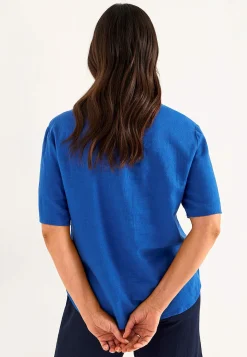 Clearance Blus i linnemix Toppar & T-Shirts|Skjortor & Blusar