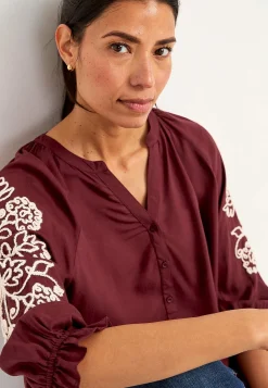 New Blus med brodyr Skjortor & Blusar|Plus Size