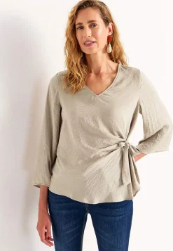 Clearance Blus med knytband Skjortor & Blusar|Festkläder