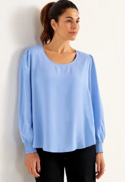 Discount Blus med smock i ärmsluten Skjortor & Blusar|Plus Size