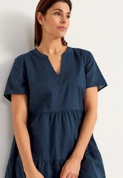 Bomullsklänning med volang Klänningar & Kjolar|Plus Size
