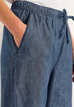 Sale Byxa i denim med vida ben Byxor|Jeansplagg