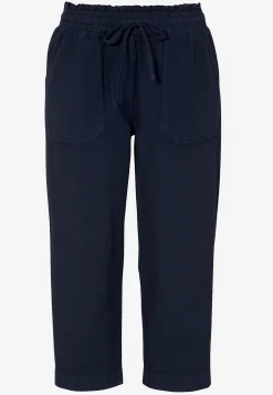 Discount Capribyxa i tvättad bomull Byxor|Basplagg