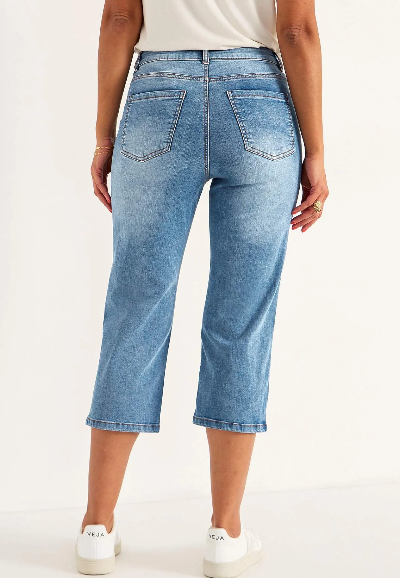 Outlet Caprijeans med femficksdesign Byxor|Jeans