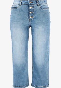 New Caprijeans med knappgylf Byxor|Jeans