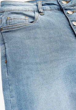 New Caprijeans med knappgylf Byxor|Jeans