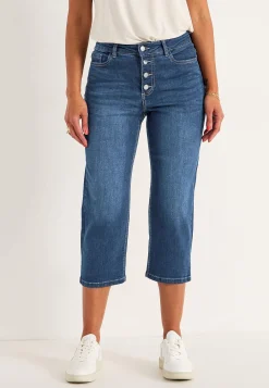 Discount Caprijeans med knappgylf Byxor|Jeans