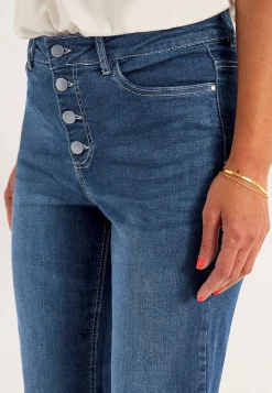 Discount Caprijeans med knappgylf Byxor|Jeans