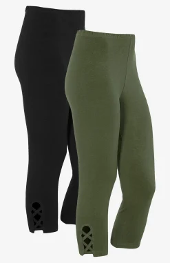 Sale Caprileggings med fina detaljer 2-pack Leggings|Byxor