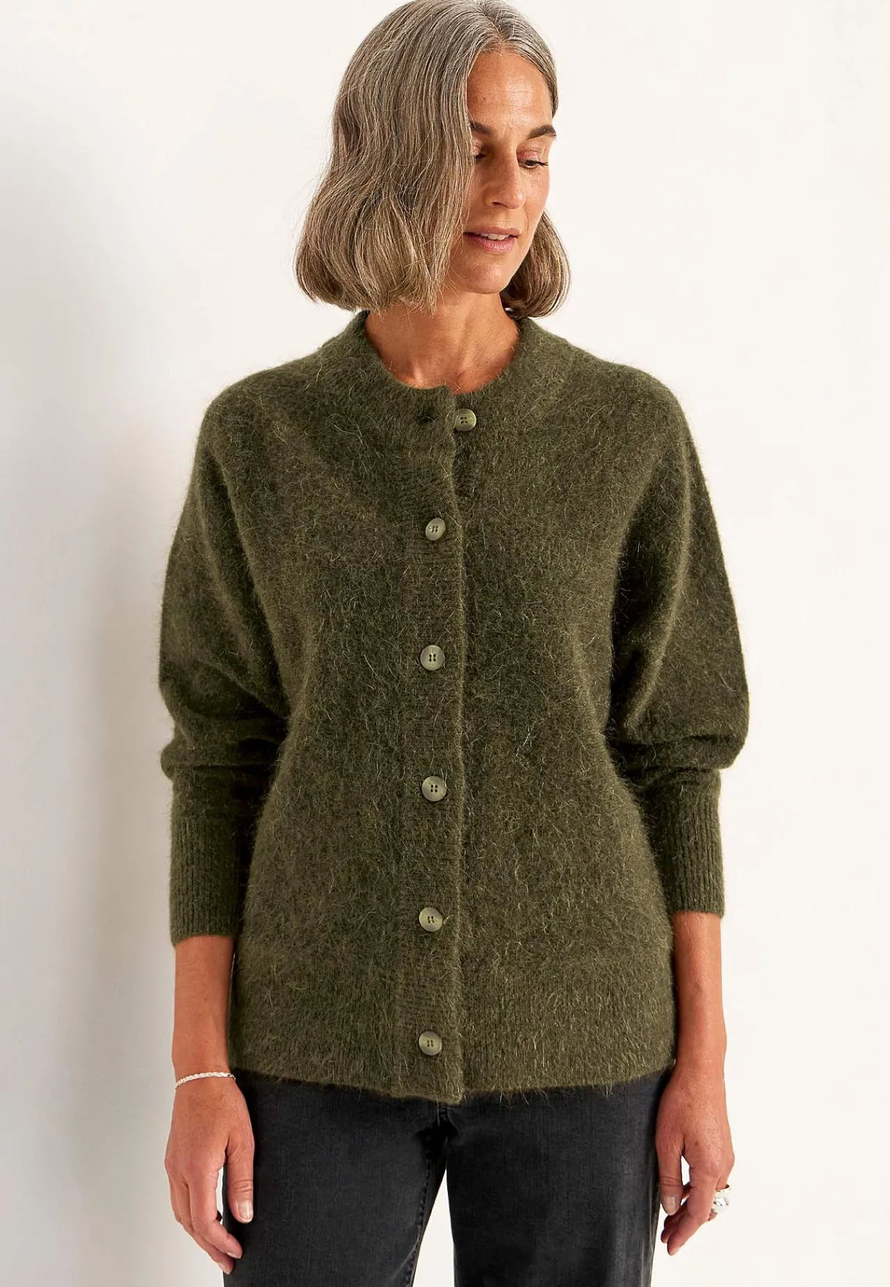 Outlet Cardigan Premium i mohair- och ullblandning Tröjor & Cardigans|Stickat