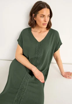 Clearance Crepe klänning med fickor Klänningar & Kjolar|Plus Size