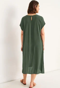 Clearance Crepe klänning med fickor Klänningar & Kjolar|Plus Size