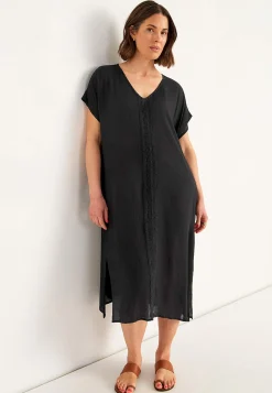 Online Crepe klänning med fickor Klänningar & Kjolar|Plus Size