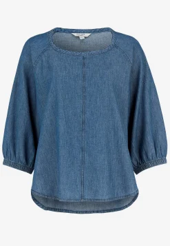 Clearance Denimblus med vida ärmar Toppar & T-Shirts|Skjortor & Blusar