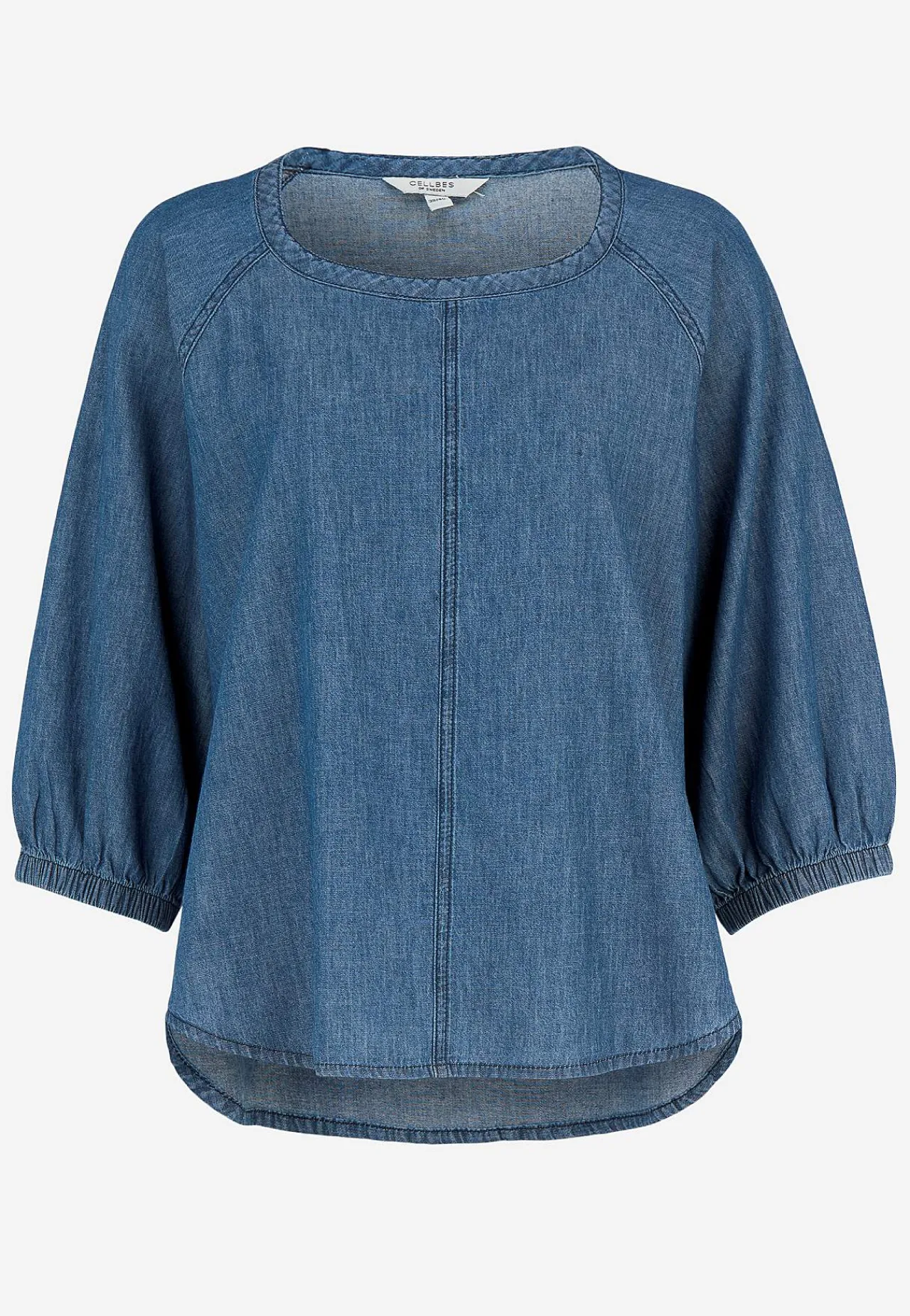 Clearance Denimblus med vida ärmar Toppar & T-Shirts|Skjortor & Blusar