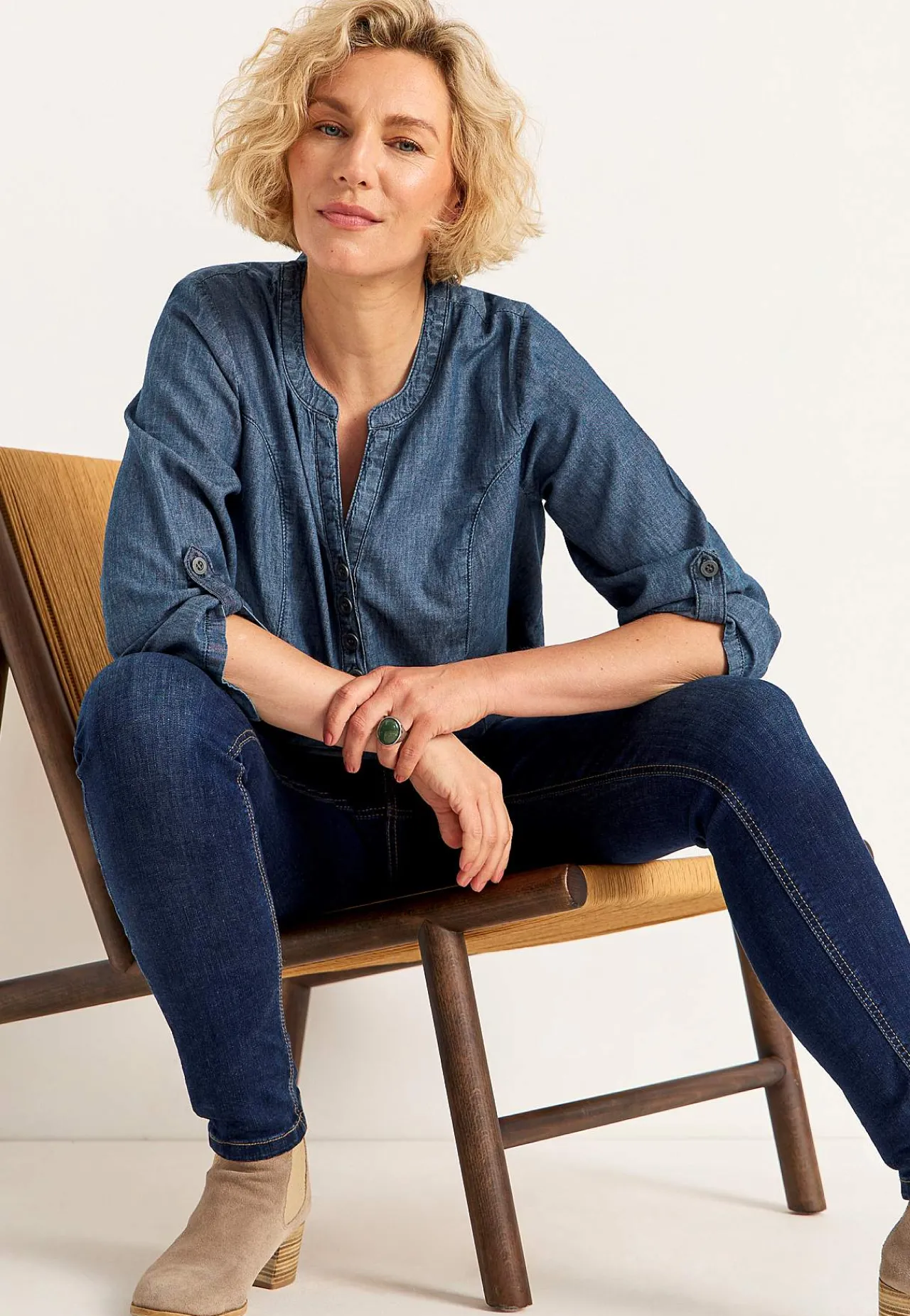 Online Denimtunika med fickor Skjortor & Blusar|Tunikor