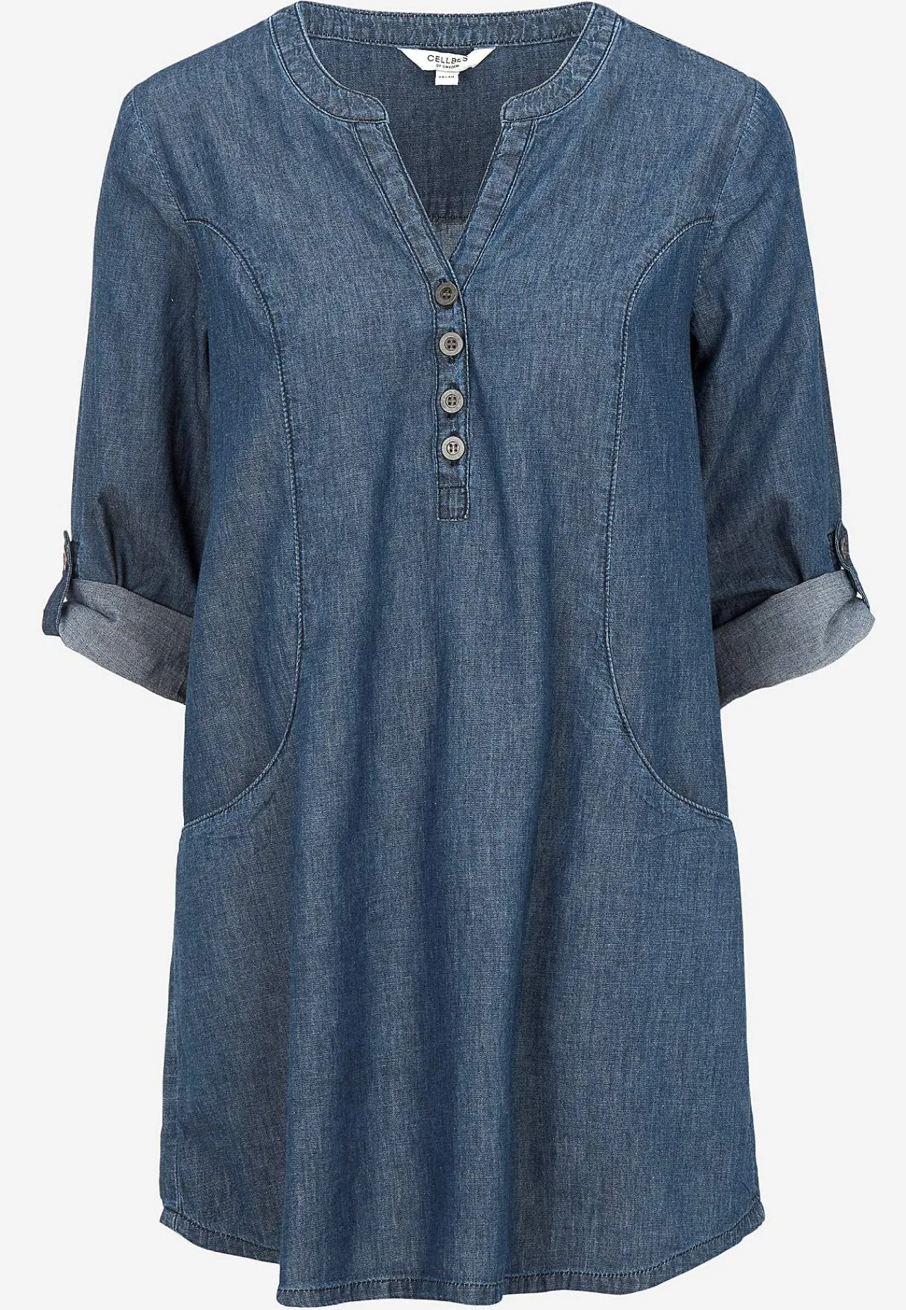 Online Denimtunika med fickor Skjortor & Blusar|Tunikor