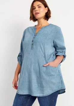 Denimtunika med fickor Skjortor & Blusar|Tunikor