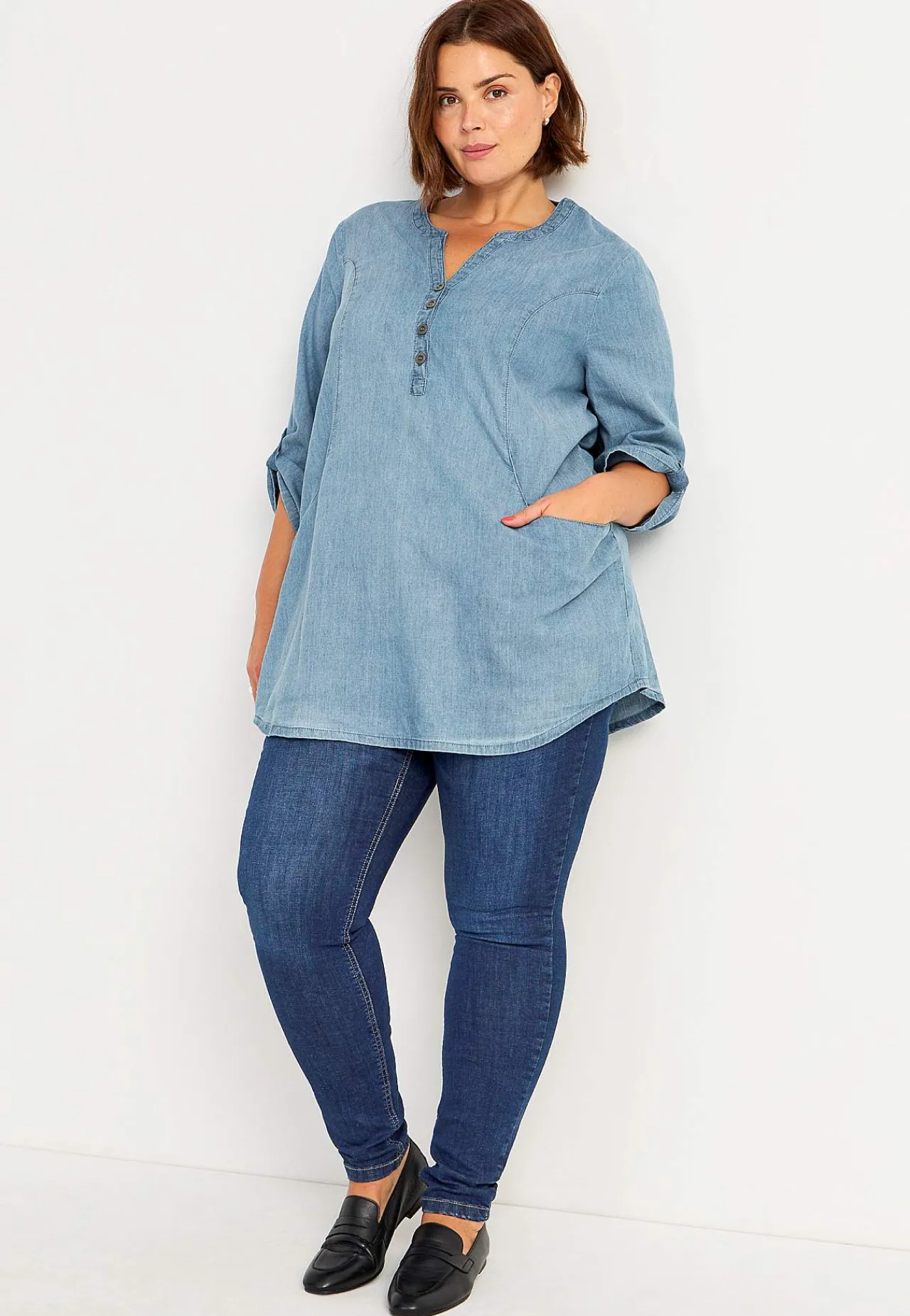 Denimtunika med fickor Skjortor & Blusar|Tunikor