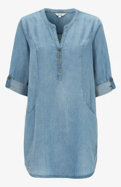 Denimtunika med fickor Skjortor & Blusar|Tunikor