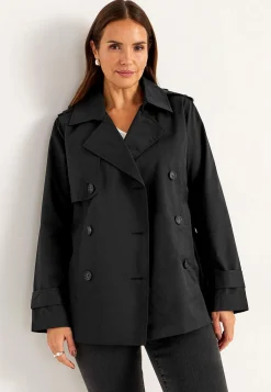 Best Dubbelknäppt, kort trenchcoat Jackor & Kappor