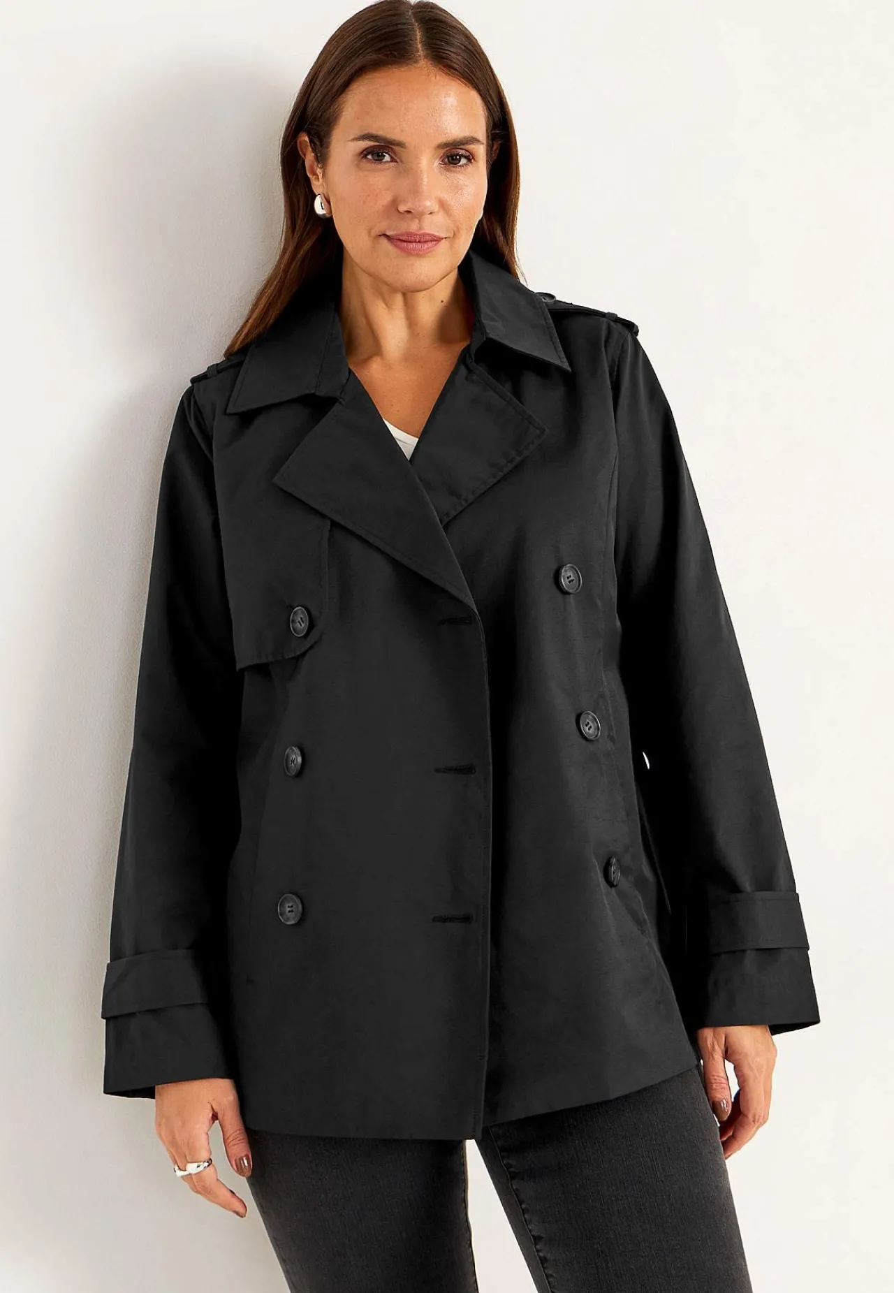 Best Dubbelknäppt, kort trenchcoat Jackor & Kappor