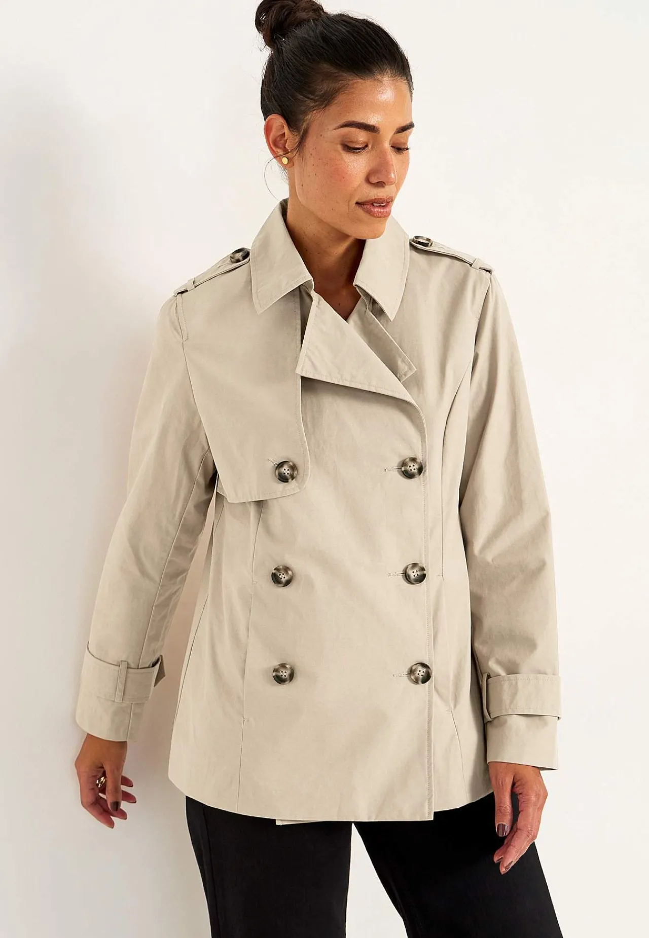New Dubbelknäppt, kort trenchcoat Jackor & Kappor
