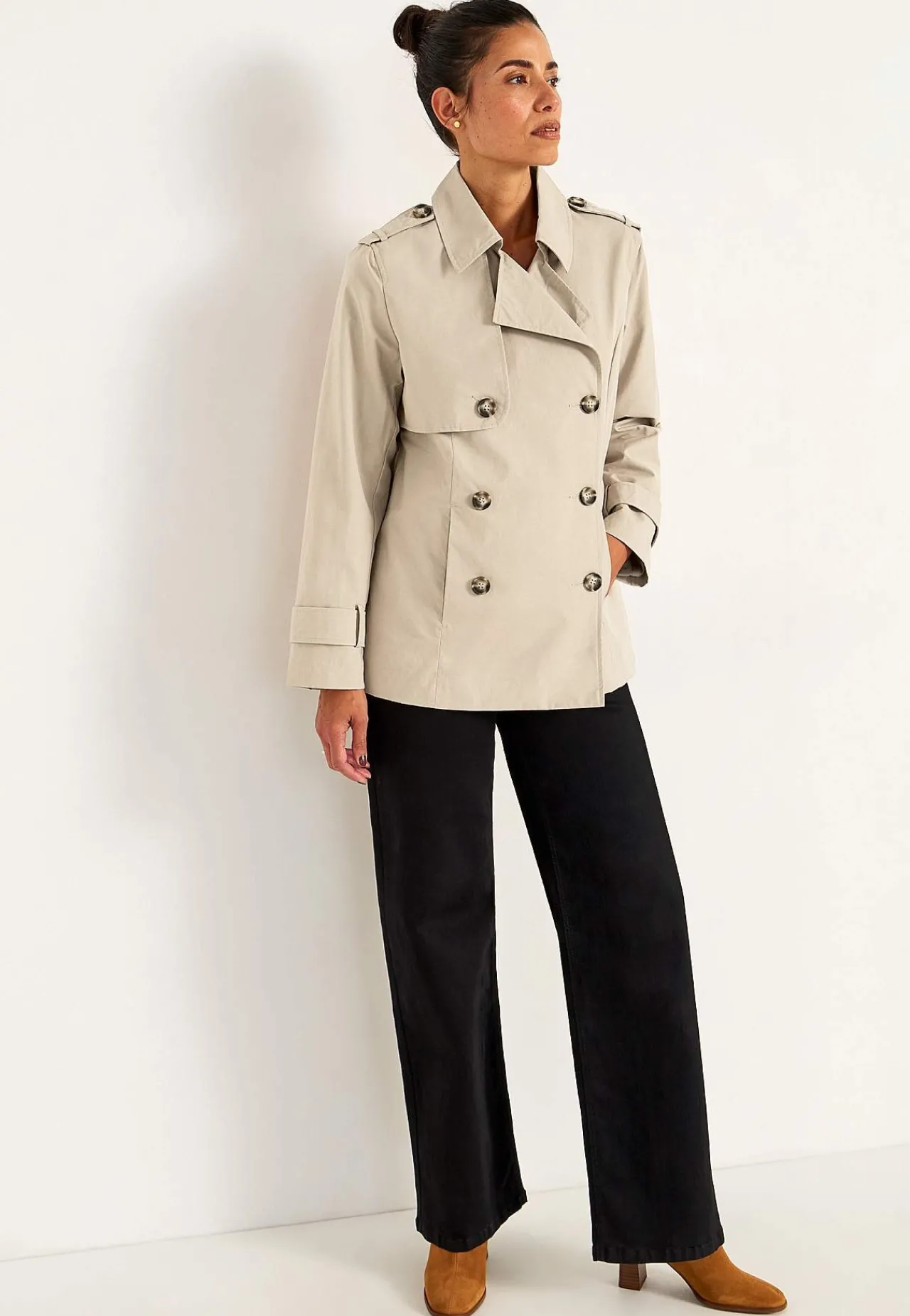 New Dubbelknäppt, kort trenchcoat Jackor & Kappor