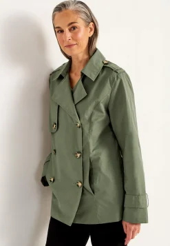 Best Dubbelknäppt, kort trenchcoat Jackor & Kappor