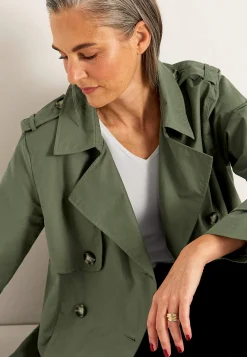 Best Dubbelknäppt, kort trenchcoat Jackor & Kappor